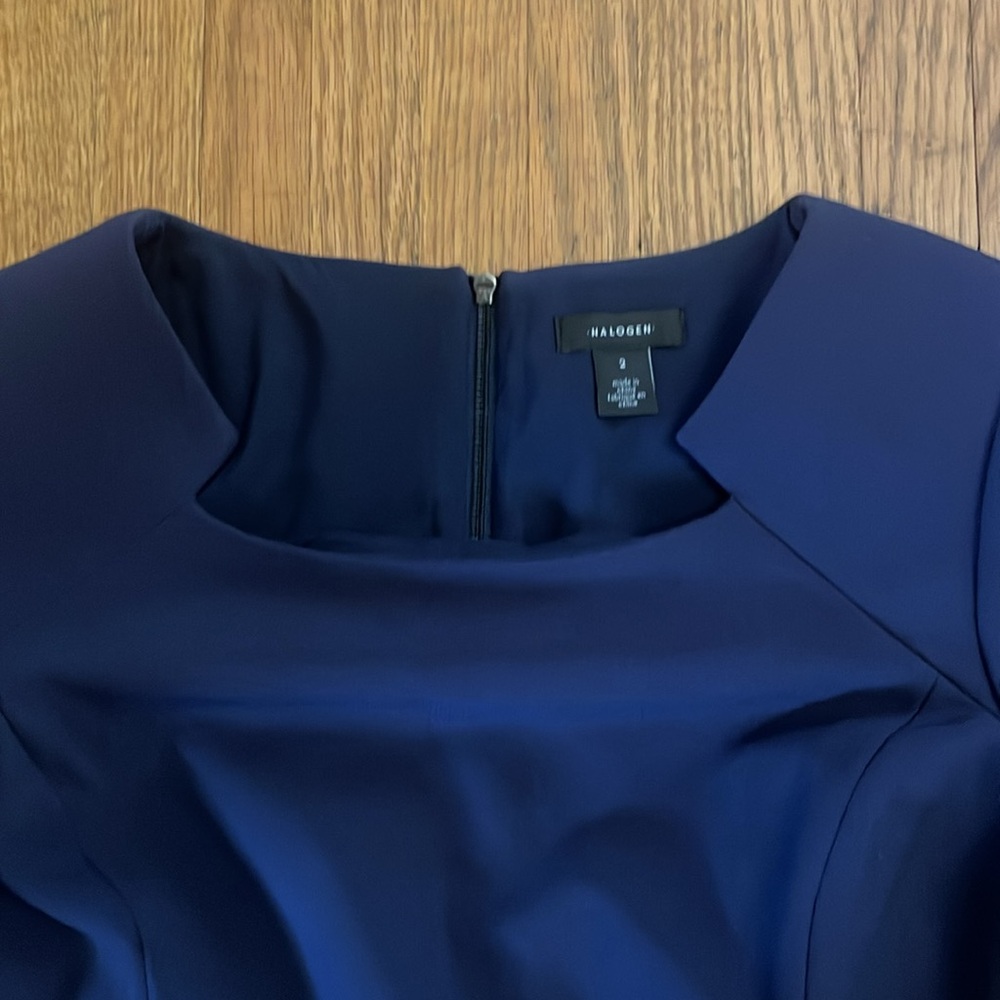 Halogen dark blue tailored dress. - Picture 2 of 4